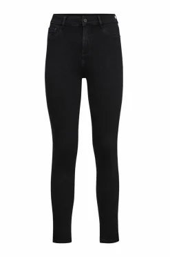 Ellos Jeans>Collection Smalle stretch-jeggings med mediumhøj talje Sort denim