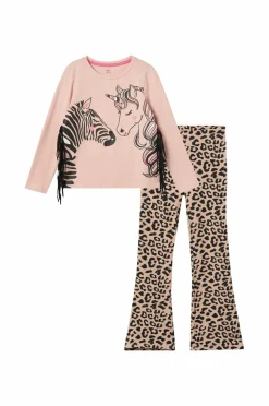 Ellos Collection Sæt Andrea Rosa med print foran + mønstret legginglegging Best