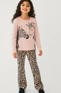 Ellos Collection Sæt Andrea Rosa med print foran + mønstret legginglegging Best