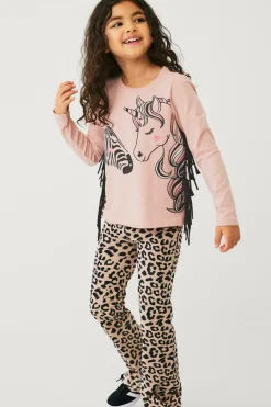 Ellos Collection Sæt Andrea Rosa med print foran + mønstret legginglegging Best