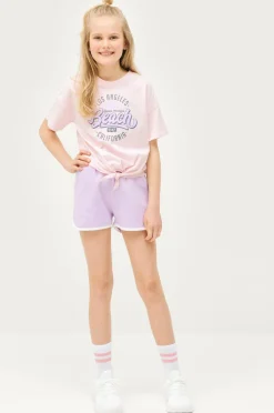 Ellos Collection Sæt Nathalie med top og sweatshorts Lys rosa