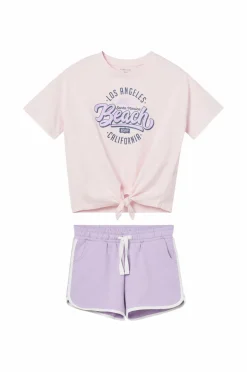 Ellos Collection Sæt Nathalie med top og sweatshorts Lys rosa