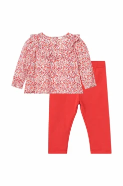 Ellos Collection Sæt Rut Baby Rød blomstret + rød Discount