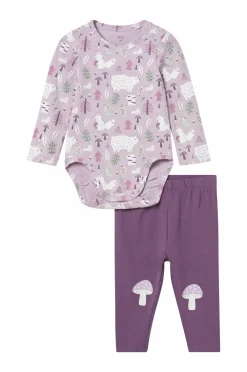 Ellos Bodies>Collection Sæt Loa Lilla mønstret + lilla