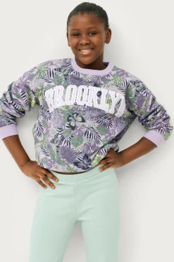 Ellos Collection Sæt Dahlia Lilla/grøn mønstret Sale