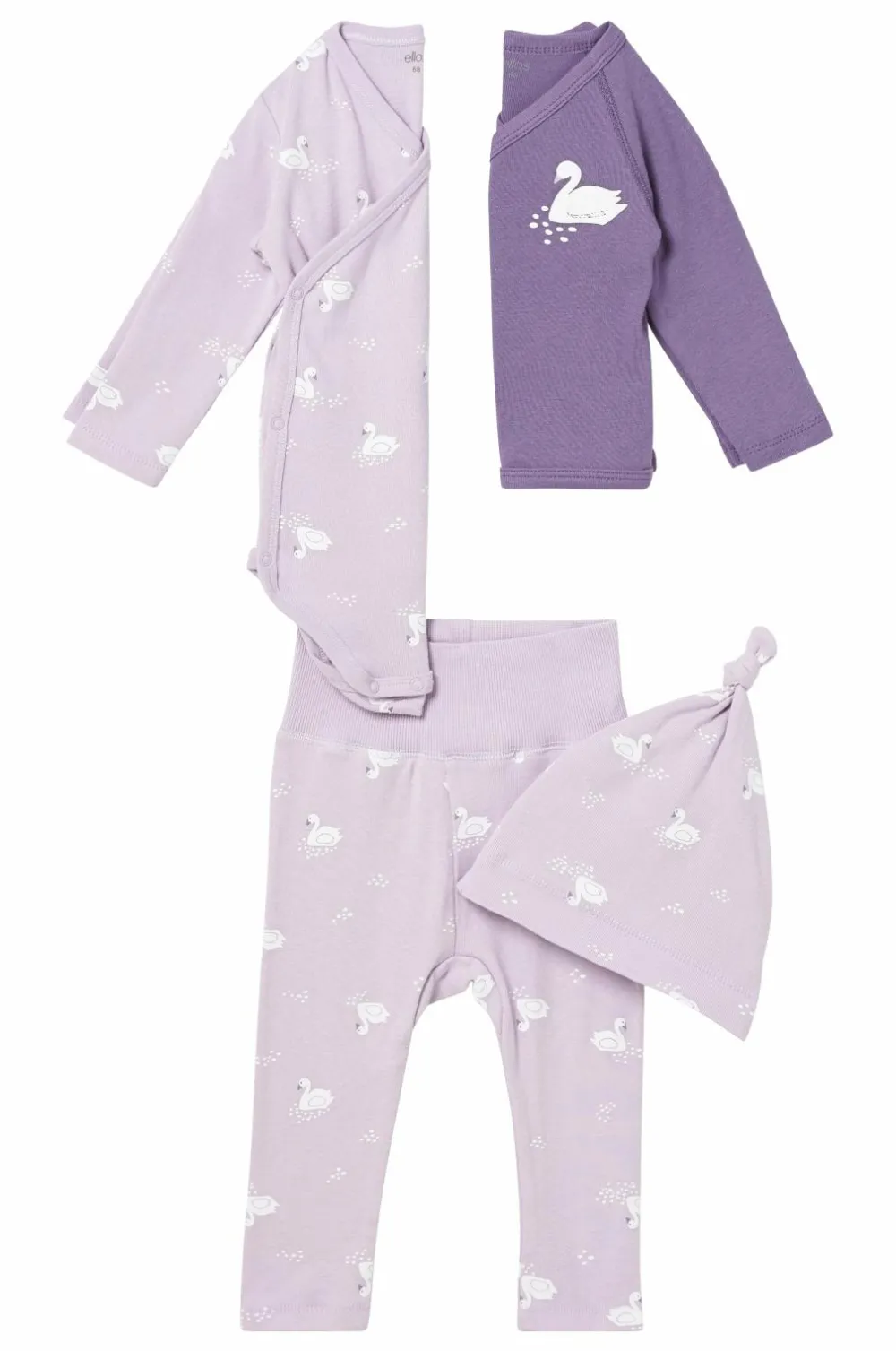 Ellos Trøjer|Bukser, Jeans & Leggings>Collection Startsæt Piper 4 dele Lilla+lys lilla mønstret