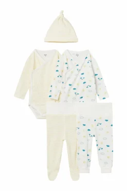 Ellos Collection Startsæt Baby Sage 5 dele Hvid sol og skyer Hot