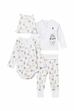 Ellos Collection Startersæt Tille 4 dele Hvidt mønstret med dyr Online