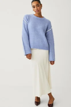 Ellos Collection Strikket Pullover Blå Online