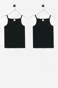 Ellos Basistøj>Collection Stroptop Elsie 2-pak Black mdf/metal