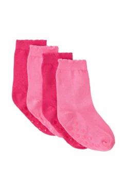 Ellos Collection Strømper med anti-skrid beskyttelse 4-pak Lyserød Best