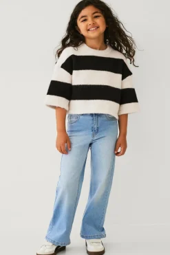 Ellos Collection Strikket top beige/sort randig Best