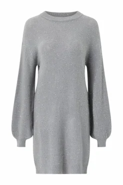 Ellos Collection Strikket kjole med pailletter Grå Discount