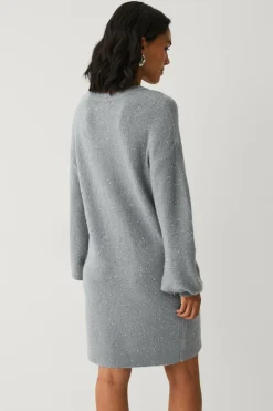Ellos Collection Strikket kjole med pailletter Grå Discount