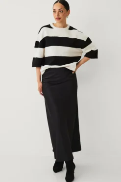 Ellos Collection Strikket top Beige/sort randig Hot