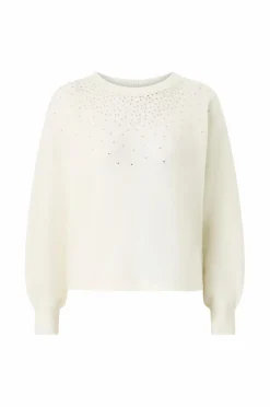 Ellos Collection Strikket Pullover med rhinstene hvid Sale