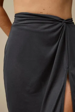 Ellos Collection Strandkjole med knudedetalje Sort Sale