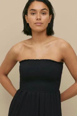 Ellos Collection Strandkjole med smock Sort Outlet