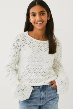 Ellos Trøjer & Cardigans>Collection Strikket trøje Naturlig hvid