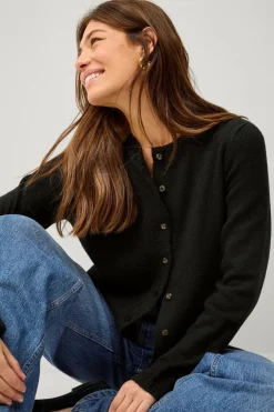 Ellos Basistøj|Trøjer & Cardigans>Collection Strikket cardigan Sort