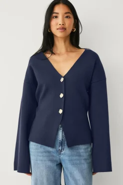 Ellos Blazere & Veste>Collection Strikket jakke Blå