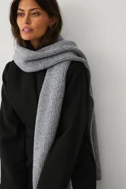Ellos Tørklæder & Halstørklæder>Collection Strikket halstørklæde 180x30 cm Grå/Sølv