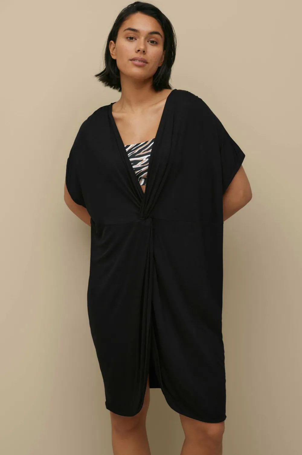 Ellos Strandtøj>Collection Strandkjole med knudedetalje Sort