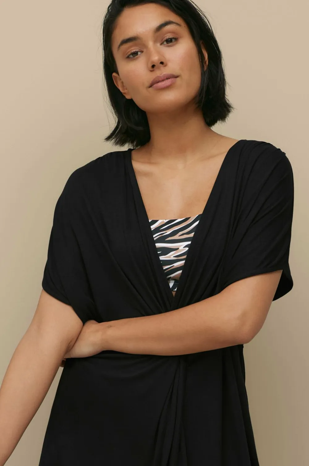 Ellos Strandtøj>Collection Strandkjole med knudedetalje Sort