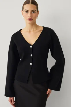 Ellos Blazere & Veste>Collection Strikket jakke Sort