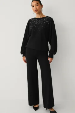 Ellos Bukser>Collection Strikkede bukser sort