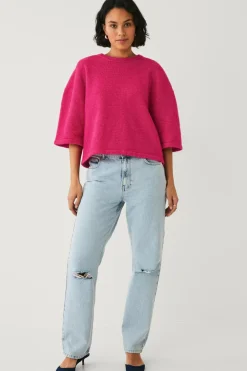 Ellos Collection Strikket top Mørk rosa Best