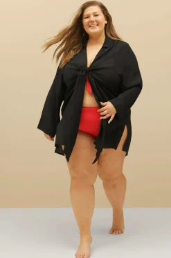 Ellos Strandtøj>Collection Strandtunika Essingen sort marmor Izmir/røgfarvet, matsort