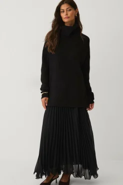 Ellos Collection Strikket turtleneck trøje sort Outlet