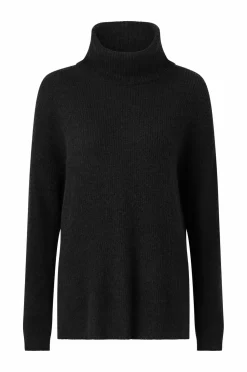 Ellos Collection Strikket turtleneck trøje sort Outlet