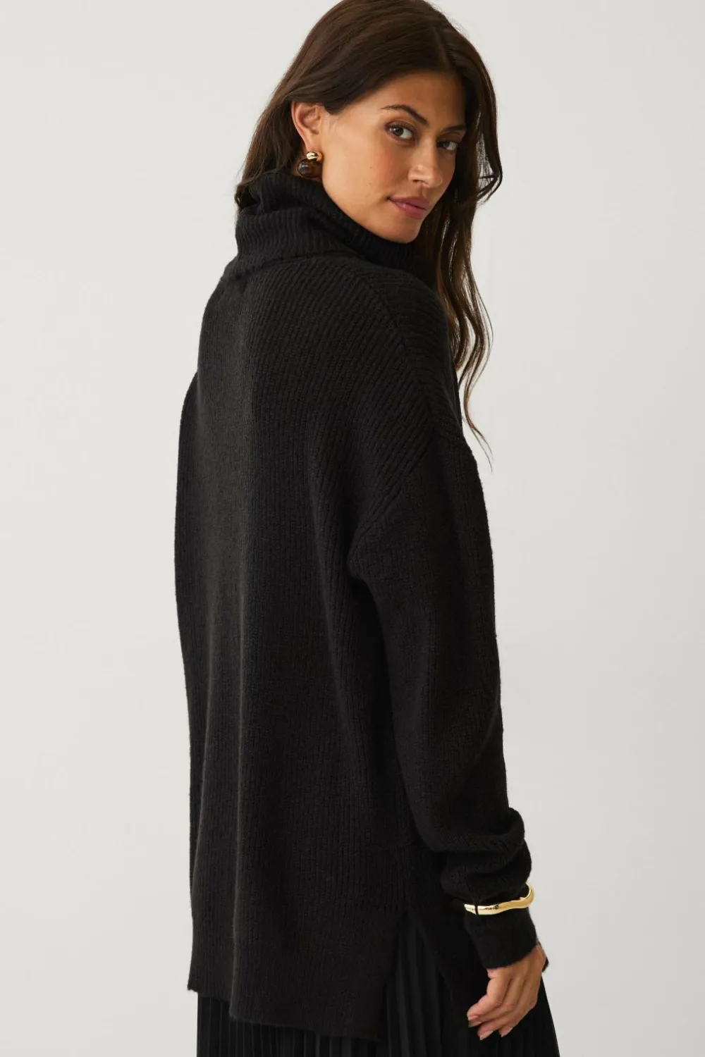 Ellos Collection Strikket turtleneck trøje sort Outlet