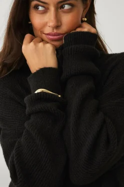 Ellos Collection Strikket turtleneck trøje sort Outlet