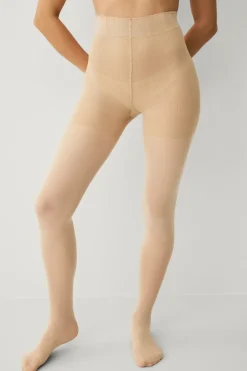 Ellos Collection Strømpebukser Push Up 40 DEN Medium Support Dull Beige Discount