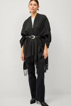 Ellos Trøjer & Cardigans>Collection Strikket poncho Sort