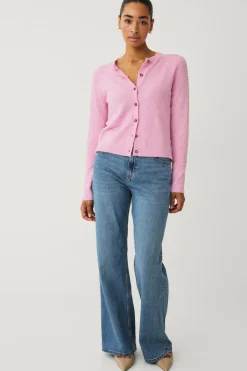 Ellos Basistøj|Trøjer & Cardigans>Collection Strikket cardigan Lyserød