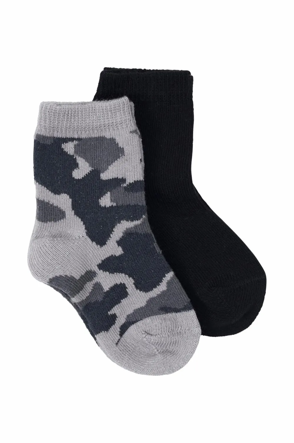 Ellos Undertøj & Badetøj>Collection Strømper til baby, 2-pak Grå Camo + Blå