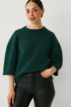 Ellos Trøjer & Cardigans>Collection Strikket top Mørkegrøn