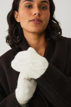 Ellos Collection Strikkede vanter cremehvid Online