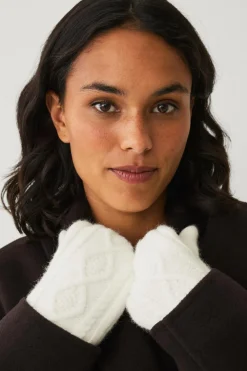 Ellos Collection Strikkede vanter cremehvid Online