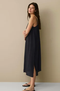 Ellos Collection Strandkjole med smalle skulderstropper Sort Online