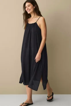 Ellos Collection Strandkjole med smalle skulderstropper Sort Online