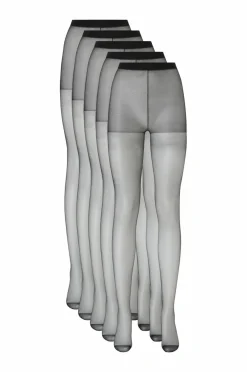 Ellos Collection Strømpebukser 5-pak 20 den - let støtte sort Sale