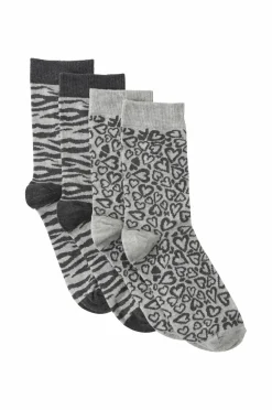 Ellos Collection Strømper 4-pak Grå melange Clearance