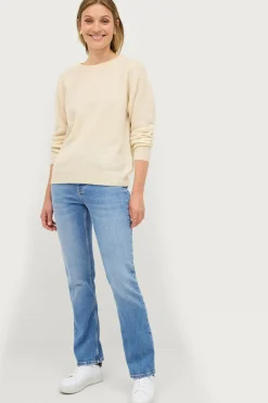 Ellos Basistøj|Trøjer & Cardigans>Collection Strikket trøje med rund hals Cremehvid
