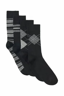 Ellos Undertøj>Collection Strømper 4-pak sort mønstret