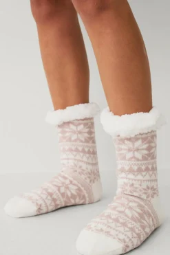 Ellos Strømper|Loungewear & Homewear>Collection Strømper Anita Cremefarvet/beige/rosa